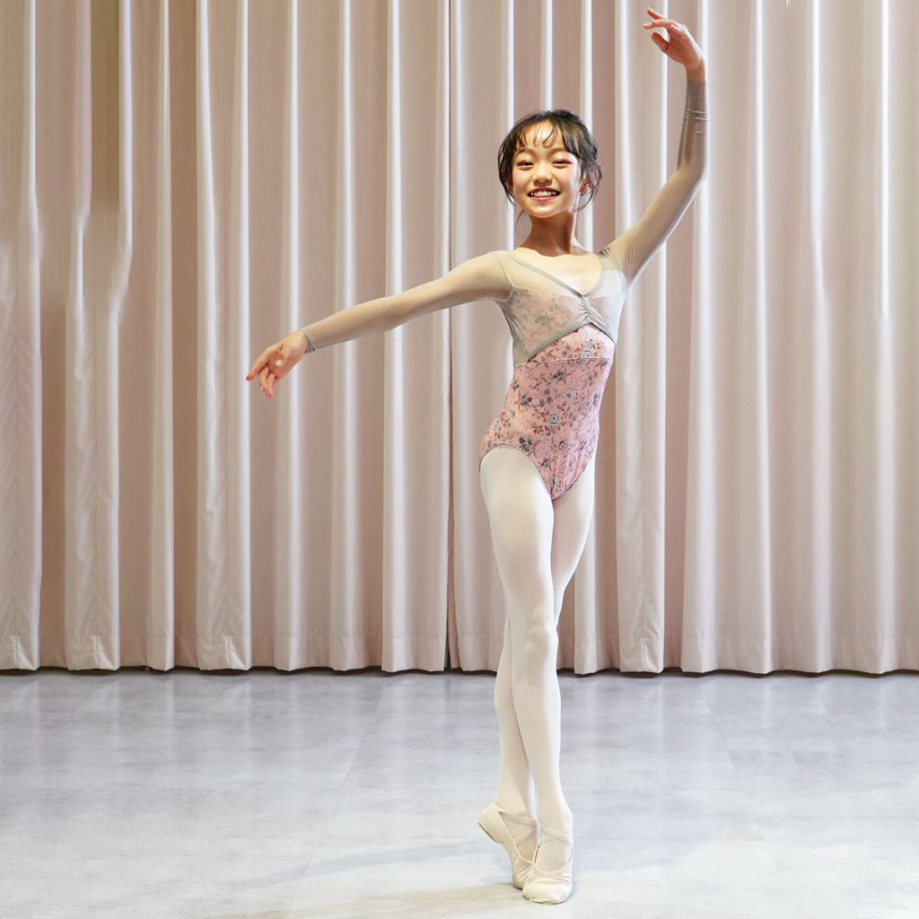 Girls Pink Floral"abby-l29/pink"Ballet Onesies