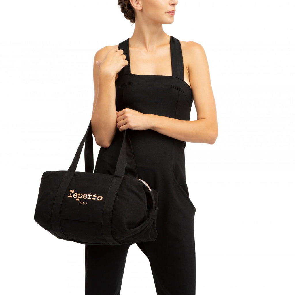 Girls Black Cotton Bag(M: H18 x W35 x D22 cm)