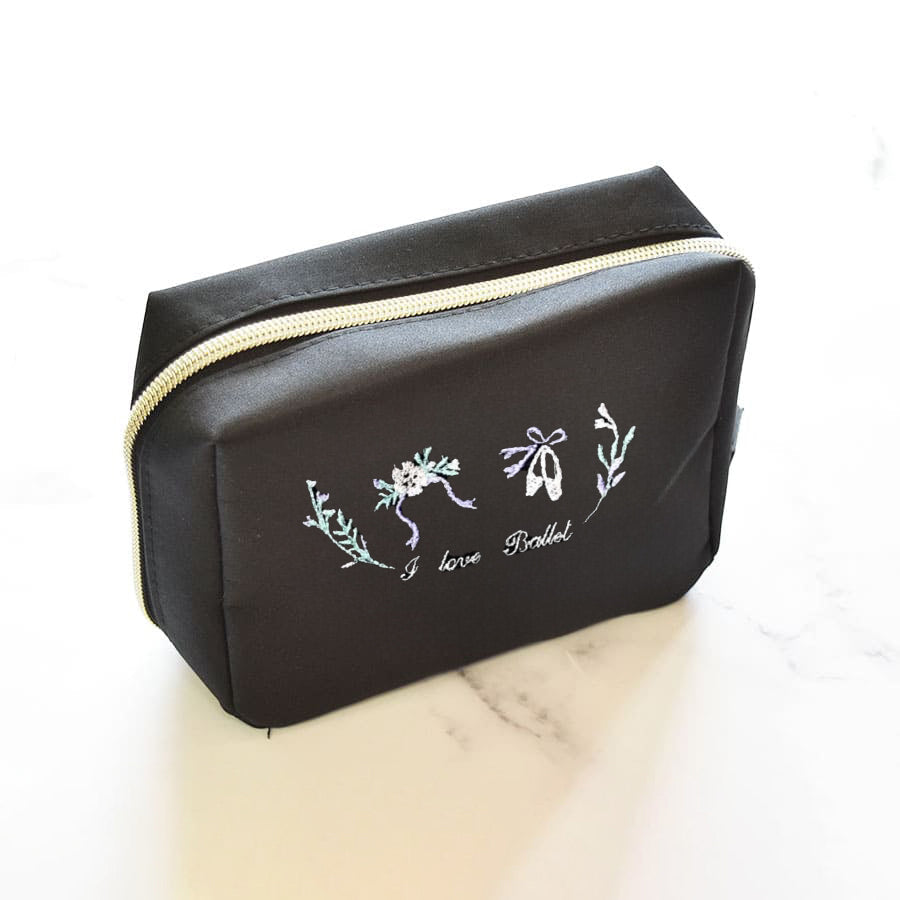 Girls Black"item27/D"Vanity Pouch(L 12 x W 15 x D 5.5 cm)