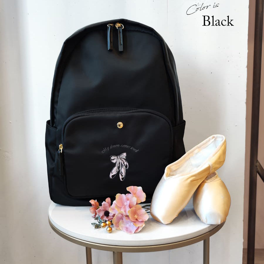 Alba-Girls Black"item69/Black"Ballet Backpack(W 28 x H 40 x D 11 cm)