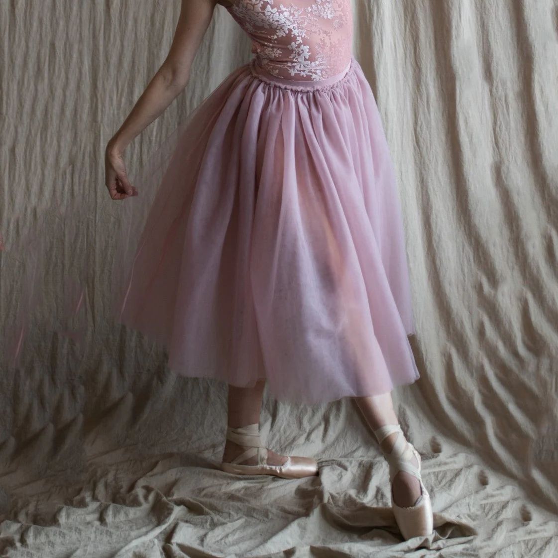 Women Pink Long Tutu Skirt