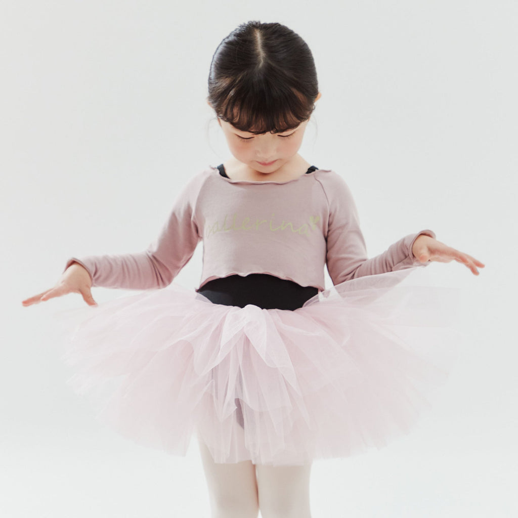 Girls Pink Ballet Crop T-Shirt