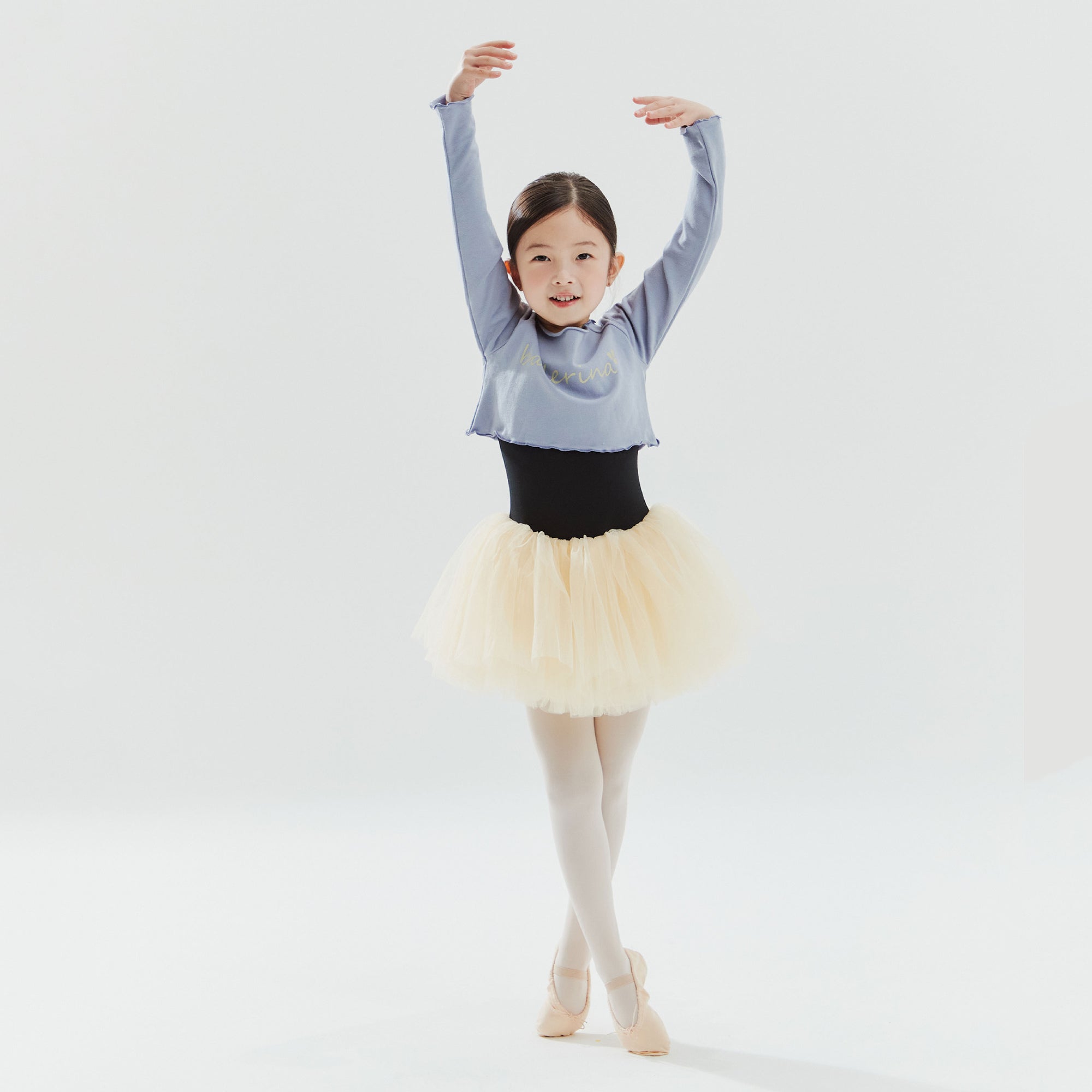 Girls Blue Ballet Crop T-Shirt