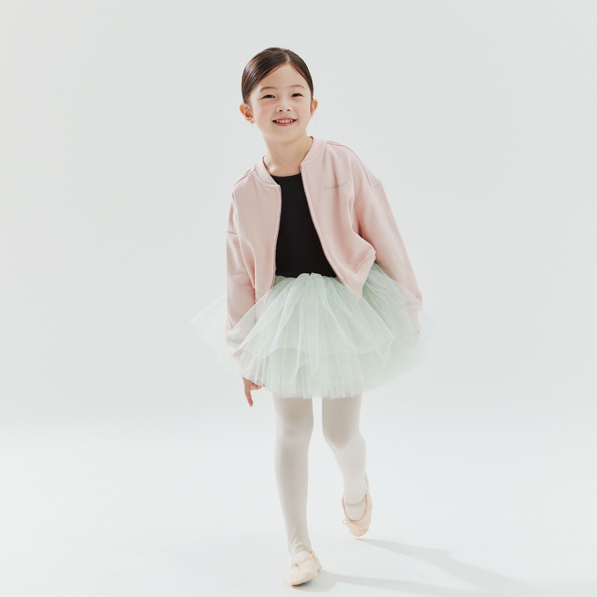 Girls Purple Ballet Cotton Zip-Up Jacket