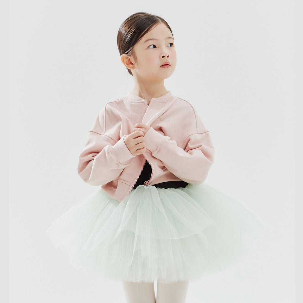 Girls Purple Ballet Cotton Zip-Up Jacket