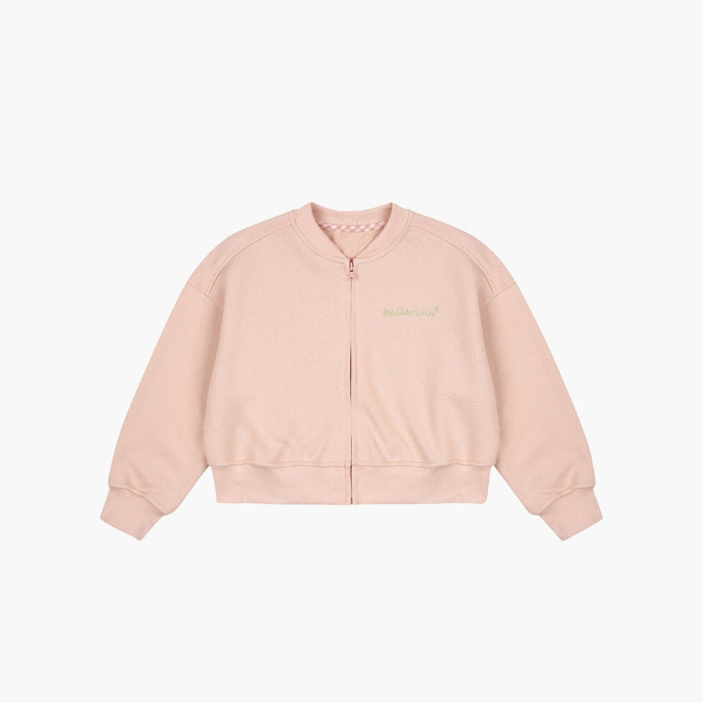 Girls Purple Ballet Cotton Zip-Up Jacket