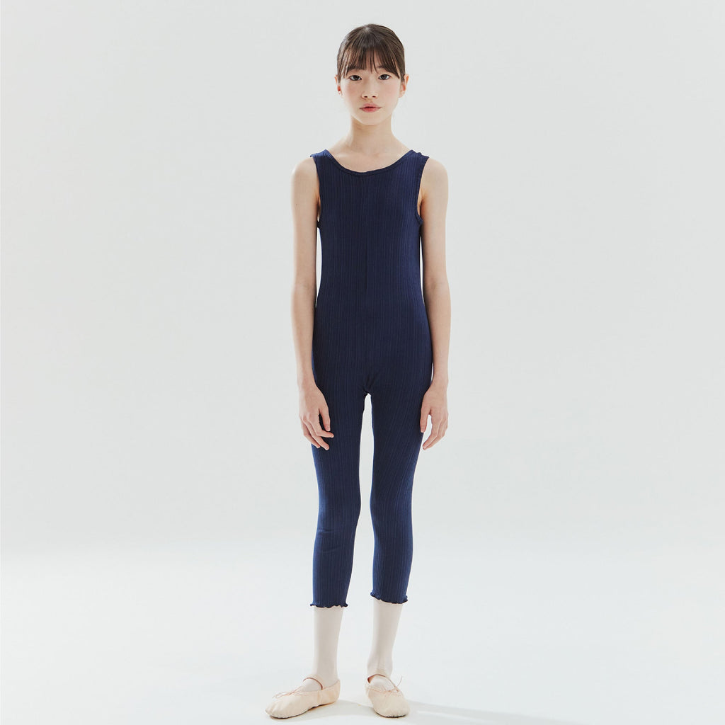 Girls Navy Ballet Jumpsuit