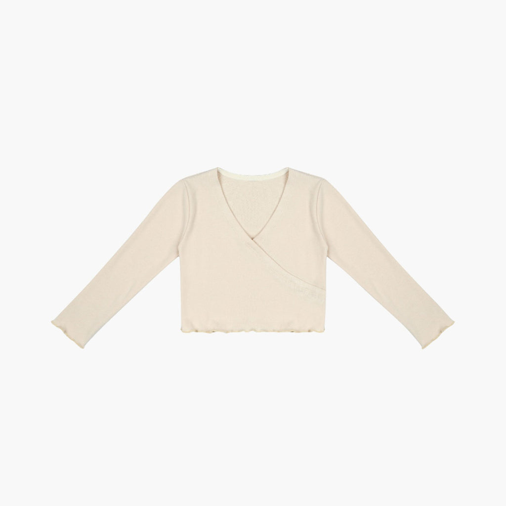 Girls Cream Ballet V-neck T-Shirt